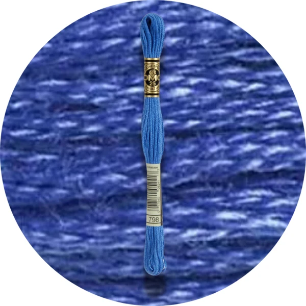 DMC Mouliné Spécial 25 Broderigarn, Ensfarvet, Blå/Lilla nuancer